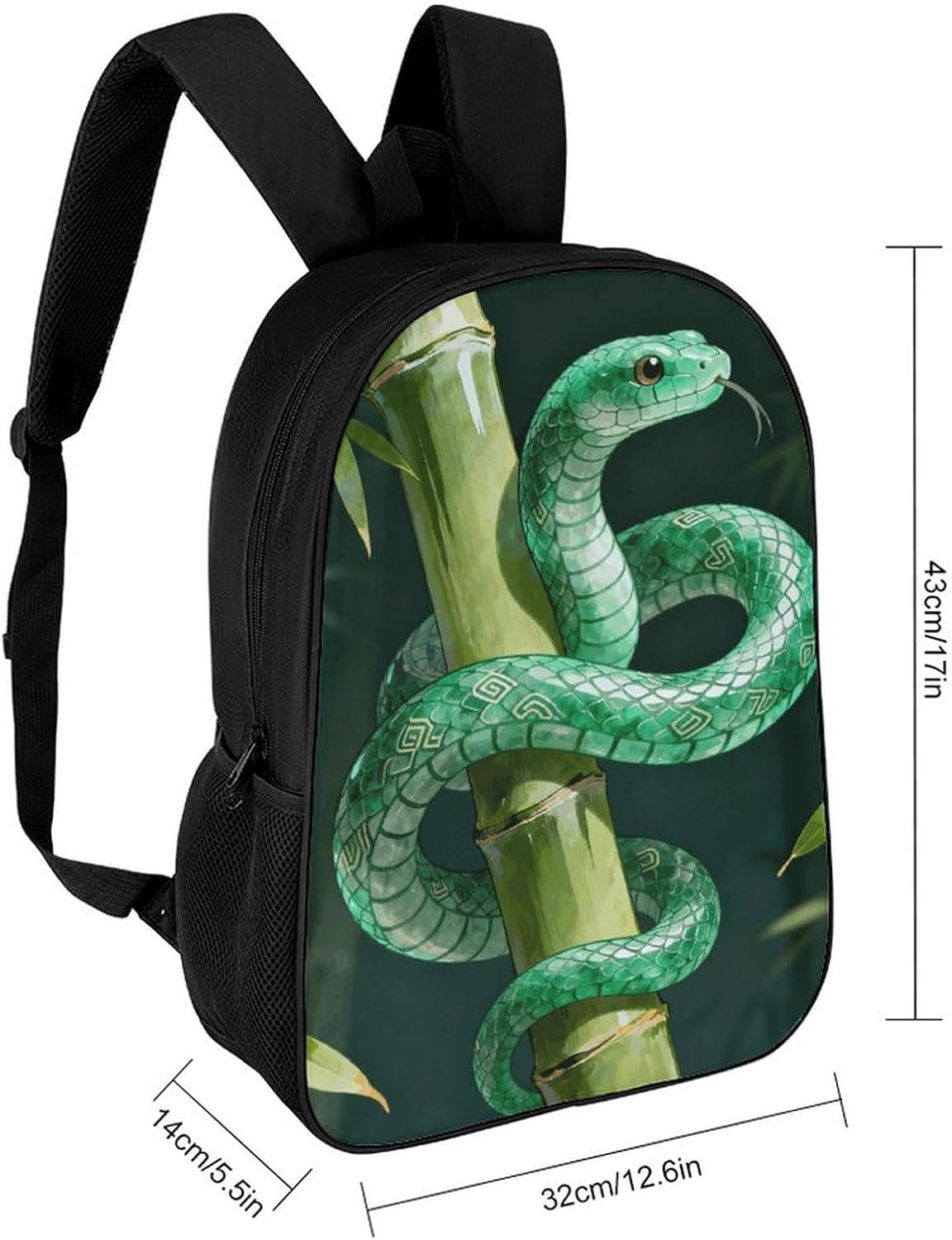 Jade Snake Bamboo 17 Inch Lightweight Laptop Backpack image 2