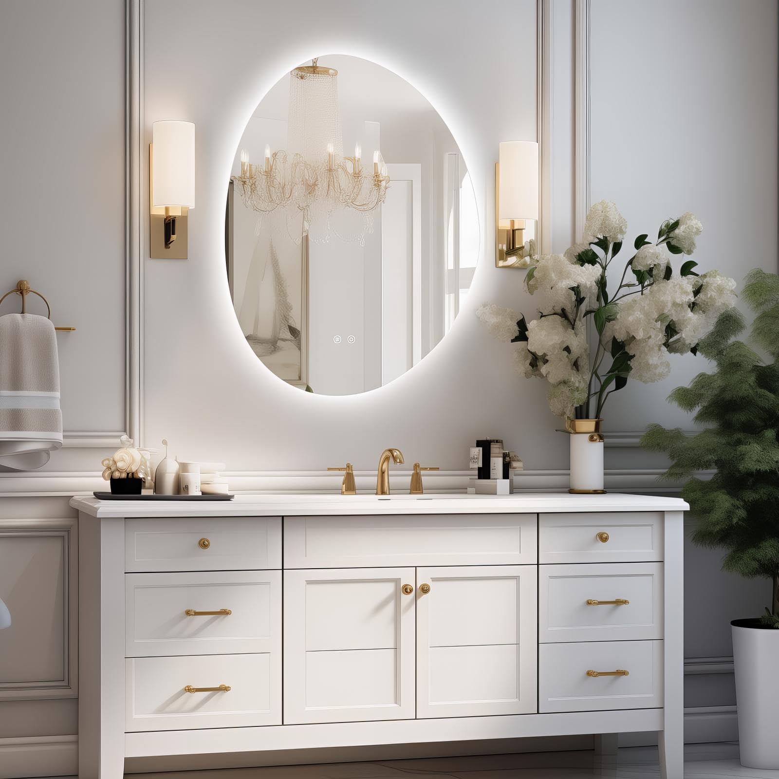 Niccy LED Irregular Wall Mirror, 28