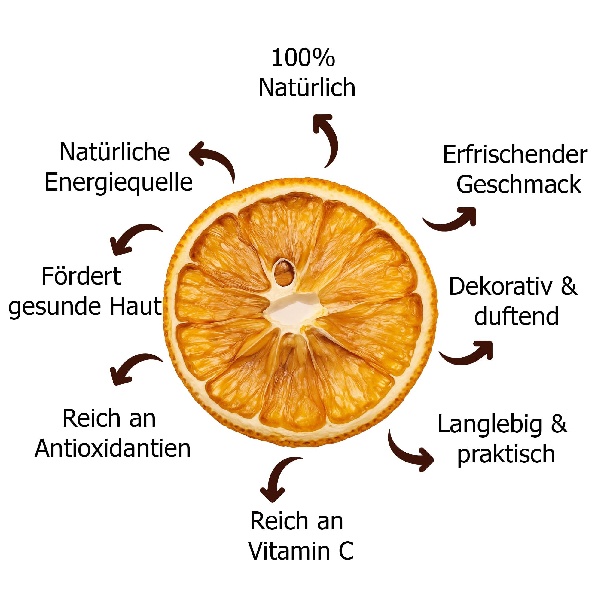 Alucra getrocknete Orangenscheiben Vorteilspaket 5 x 100g - naturbelassen ohne Zucker - Dekoartikel für Frühling - Tischdeko, Kranz Deko, Cocktail Deko - Trockenfrüchte für Snacks und Früchte Mix 500g