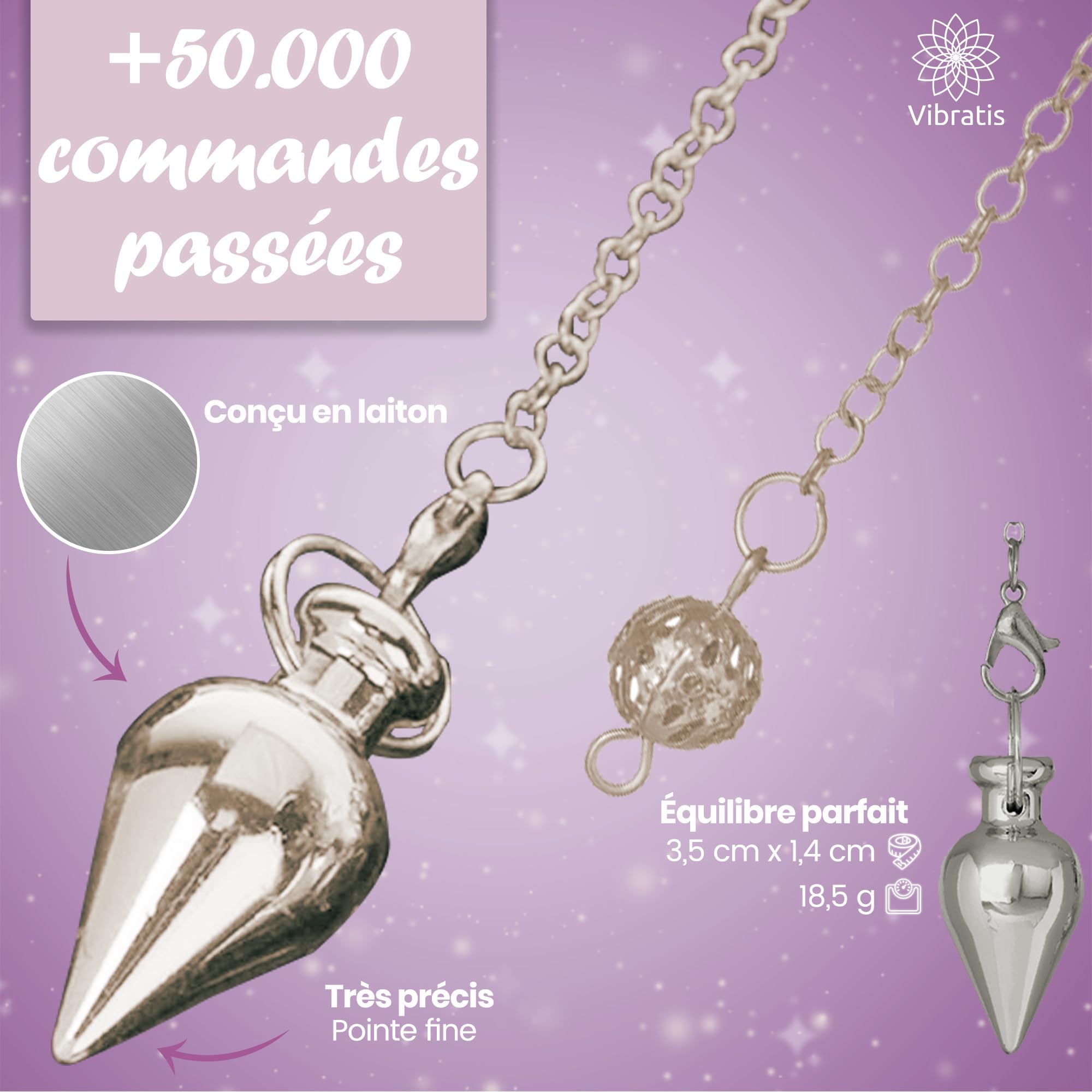 VIBRATIS Esoterik Pendel aus Messing – Goldfarbenes Spiralpendel für