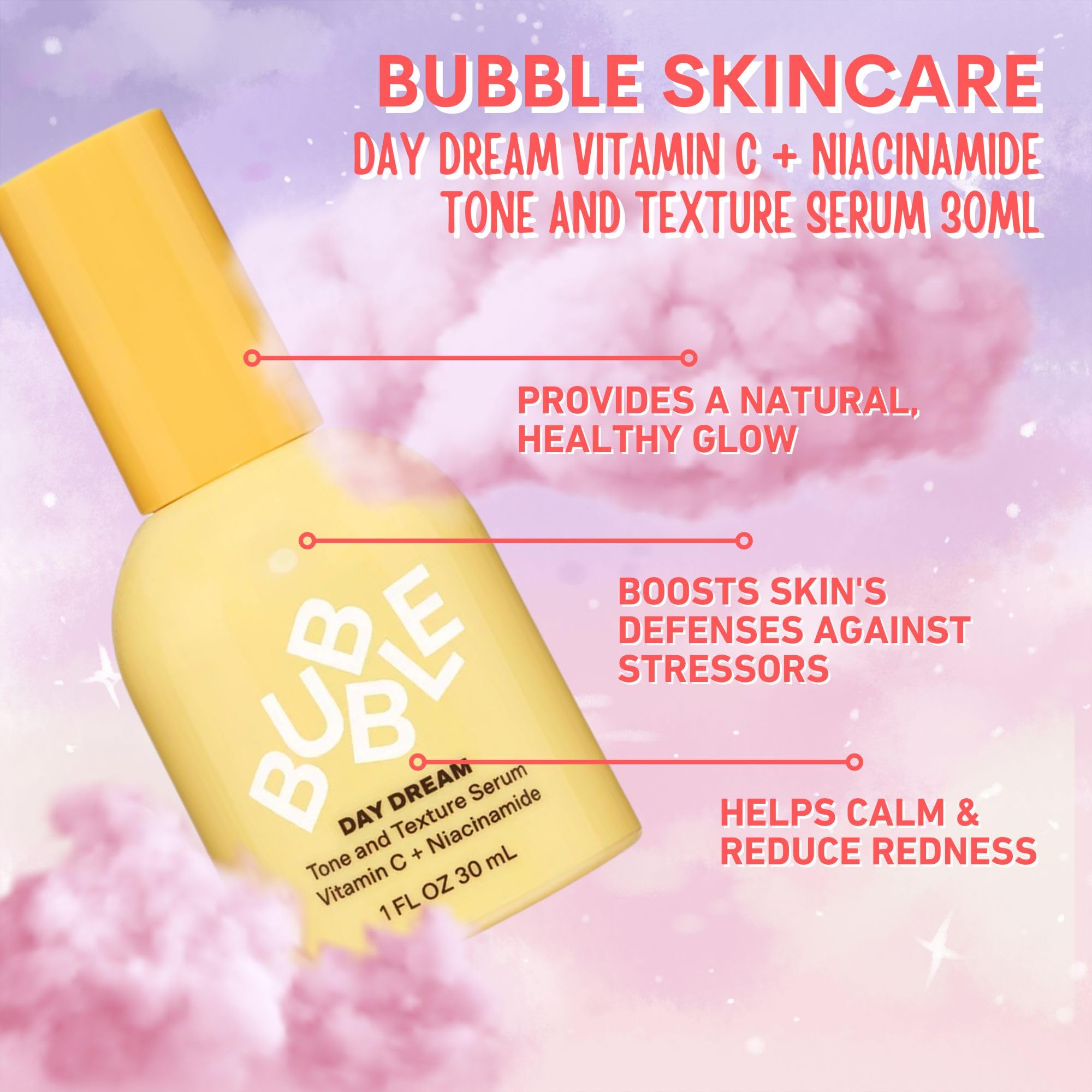 Skincare Bundle With Bubble Skincare Day Dream Vitamin C + Niacinamide Serum 30ml, Bubble Skincare Water Slide Hyaluronic Acid Serum 30ml And Mojee Beauty Canvas Bag - Image 4