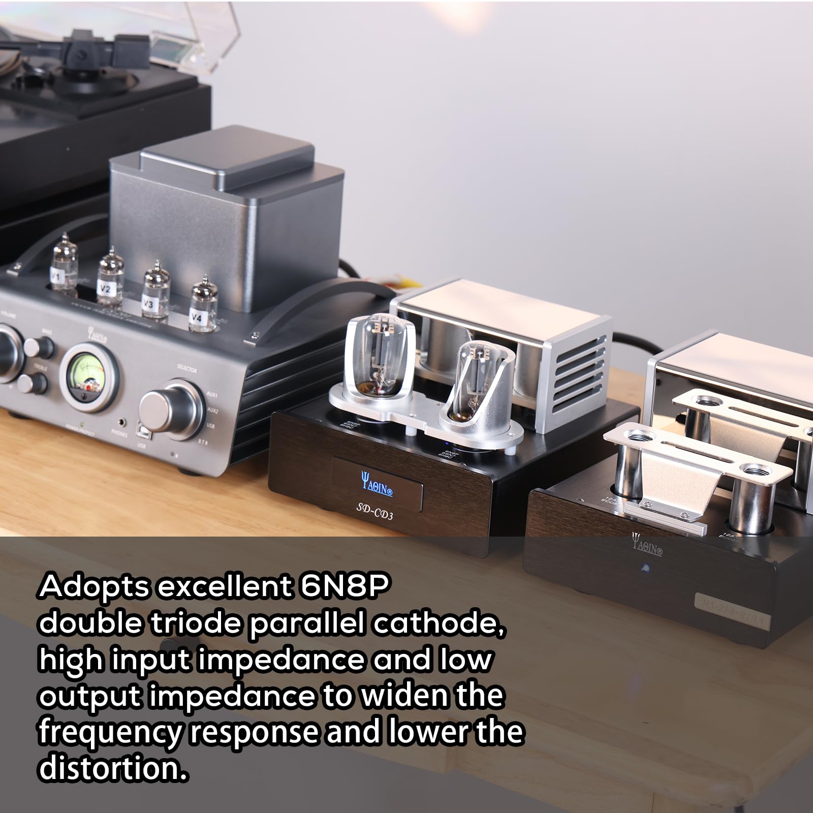 YAQIN SD-CD3 Premium Tube Buffer Audio Booster 6N8P Preamplifier
