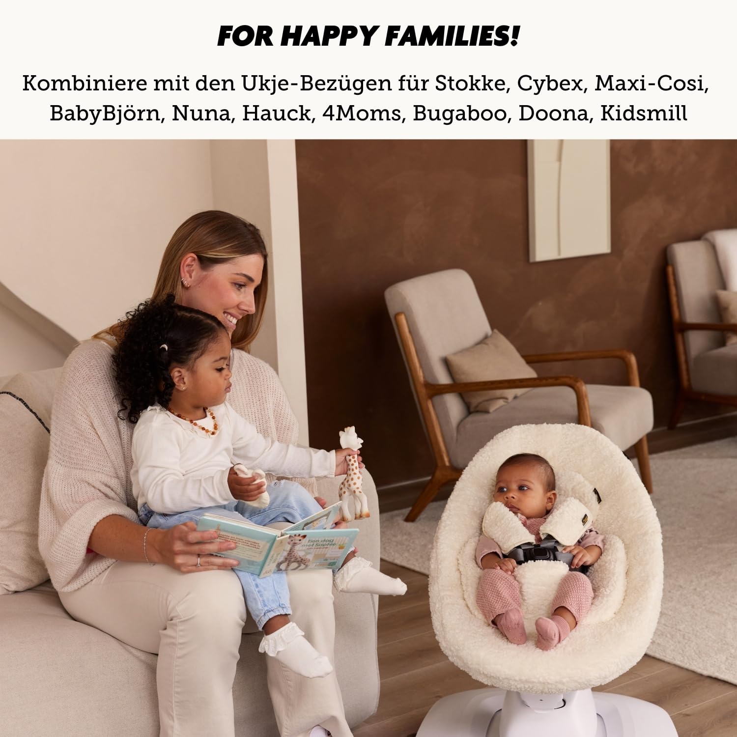 Ukje 3 Stück Kissen kompatibel mit CYBEX Lemo - Dickes - Atmungsaktives Baumwollgewebe 100% Oeko-Tex Baumwolle - Wasserdichtes Futter - Handgefertigt in EU (Flowers)