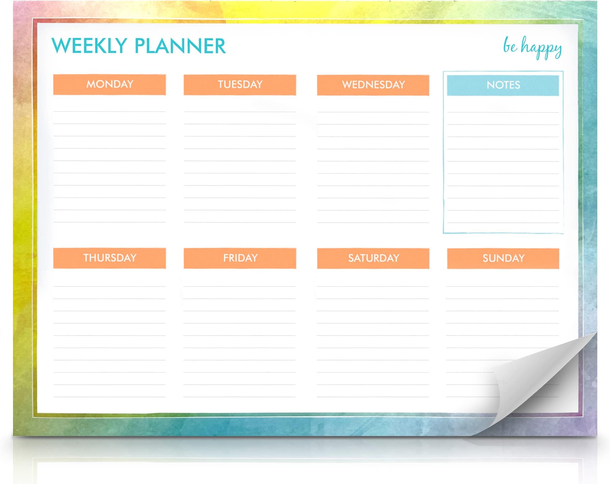 Weekly Planner Pad 52 Sheets 27 x 19cm Weekly Day Planner