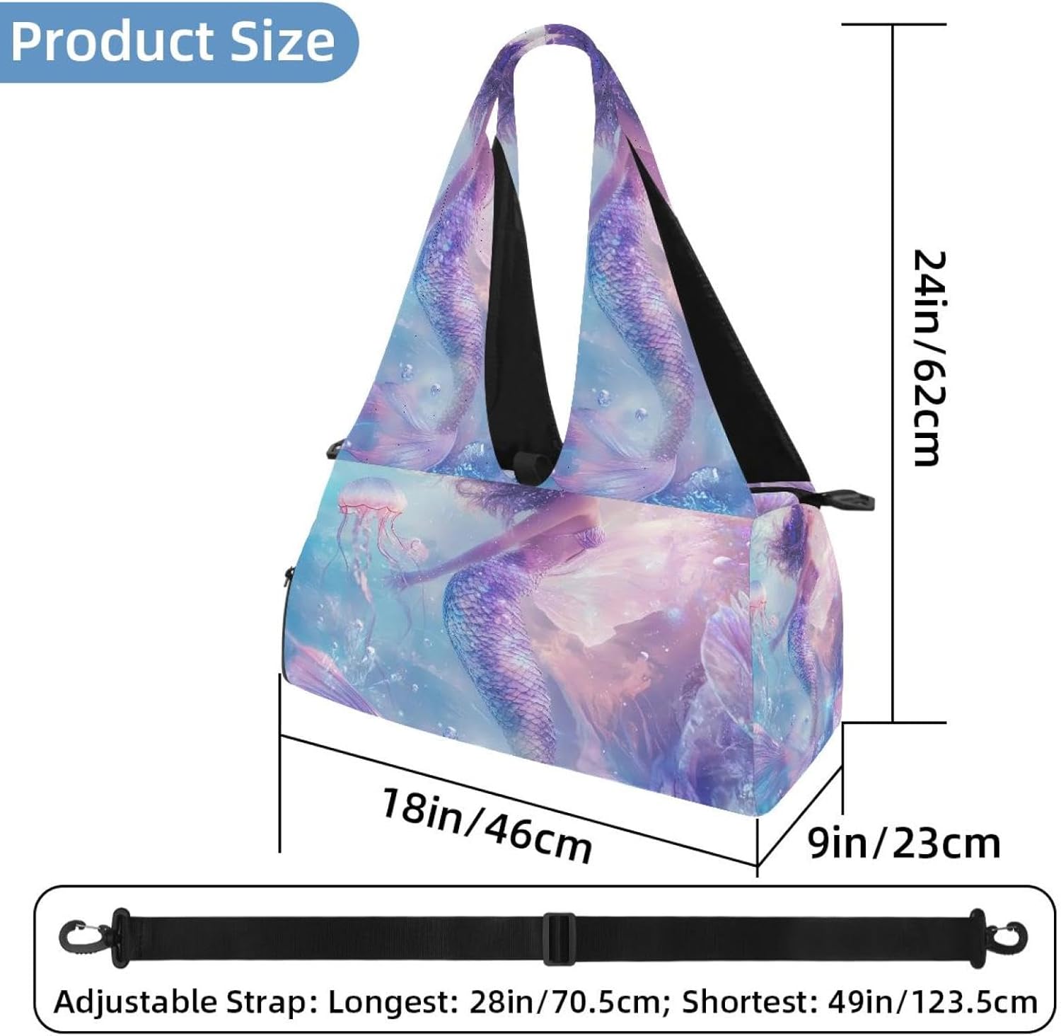 Gym Bag for Women, Ocean Turtle Yoga Mat Bag with Shoe Compartment, Sport Yoga Gym Bag with Yoga Strap, Carryall Yoga Tote Bag