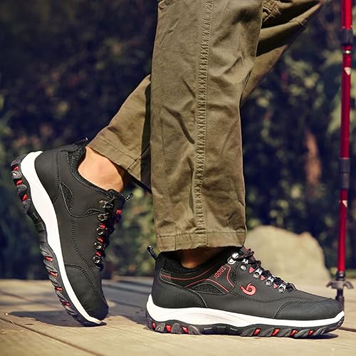 Vista 6 de AngryMonkey Zapatos ortopédicos de senderismo para hombre, ligeros, cómodos, transpirables, antideslizantes, de altura, para viajes, caminar, a