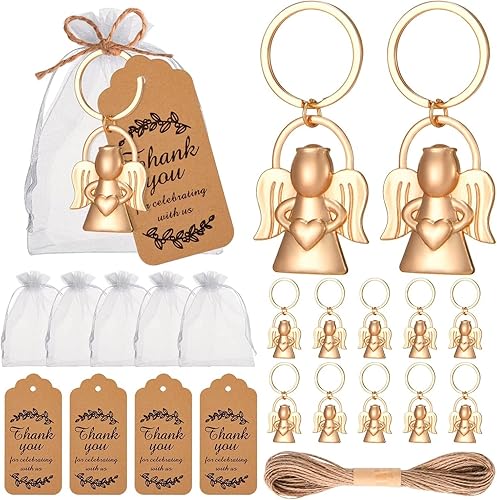 24 angel designed key chains and Keychain for baby showers