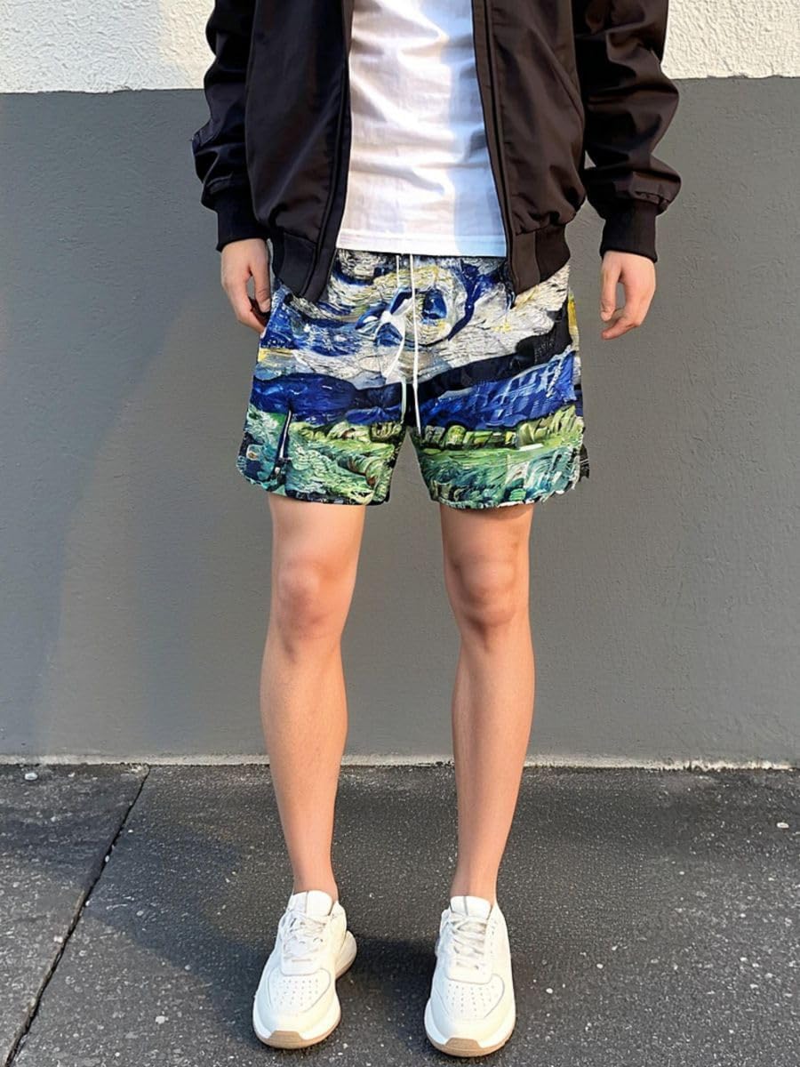 Men's Camo Mesh Graphic Athletic Shorts Lightweight Quick-Dry Workout Running Short Pants with Pockets - Image 2