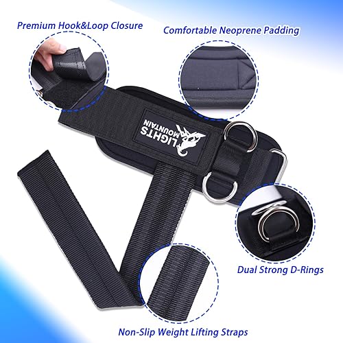 Miniatura 3 de Correas de levantamiento antideslizantes para levantamiento de pesas, doble anillo en D para peso muerto, dominadas, entrenamiento de máquina de