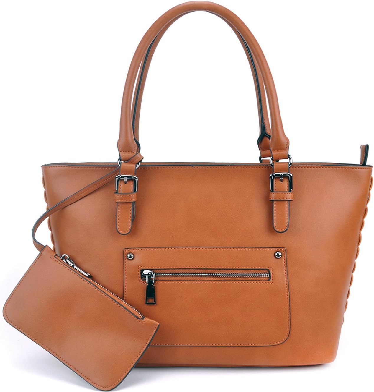 Designer Handbags for Women,PU Leather Handbags with Small Pouch, Women Purses Shoulder Bag[L0014/brown]