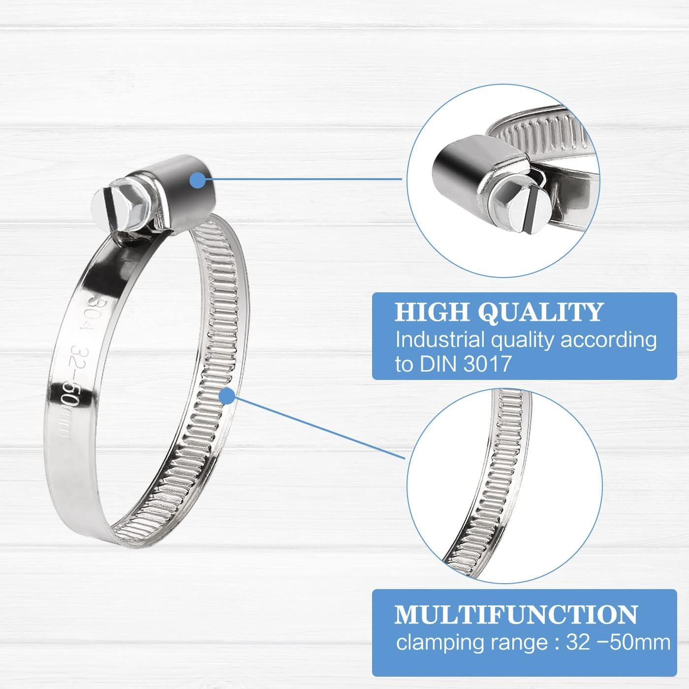 Miuezuth 2 X raccordo tubo 32 a 38 mm per piscina + 4 fascette universali