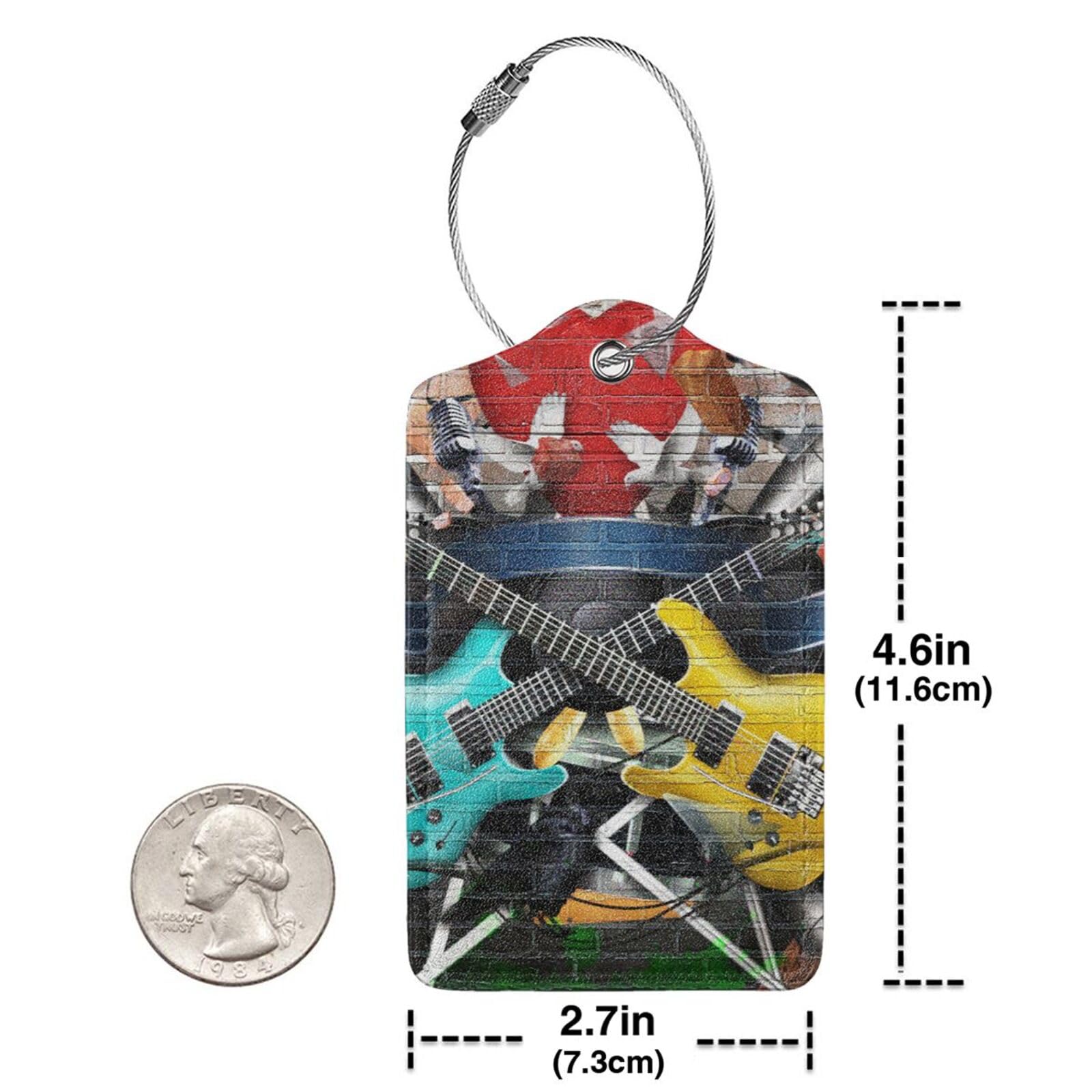 AFCJLTO Set da due etichette per valigia in pelle con simpatico motivo gatto, in rosa e