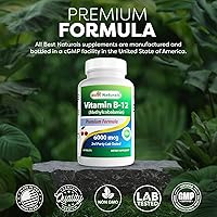 Vista 5 de Best Naturals Vitamina B-12 como metilcobalamina (metil B12), 6000 mcg 60 comprimidos sublinguales (60 unidades (paquete de 2))