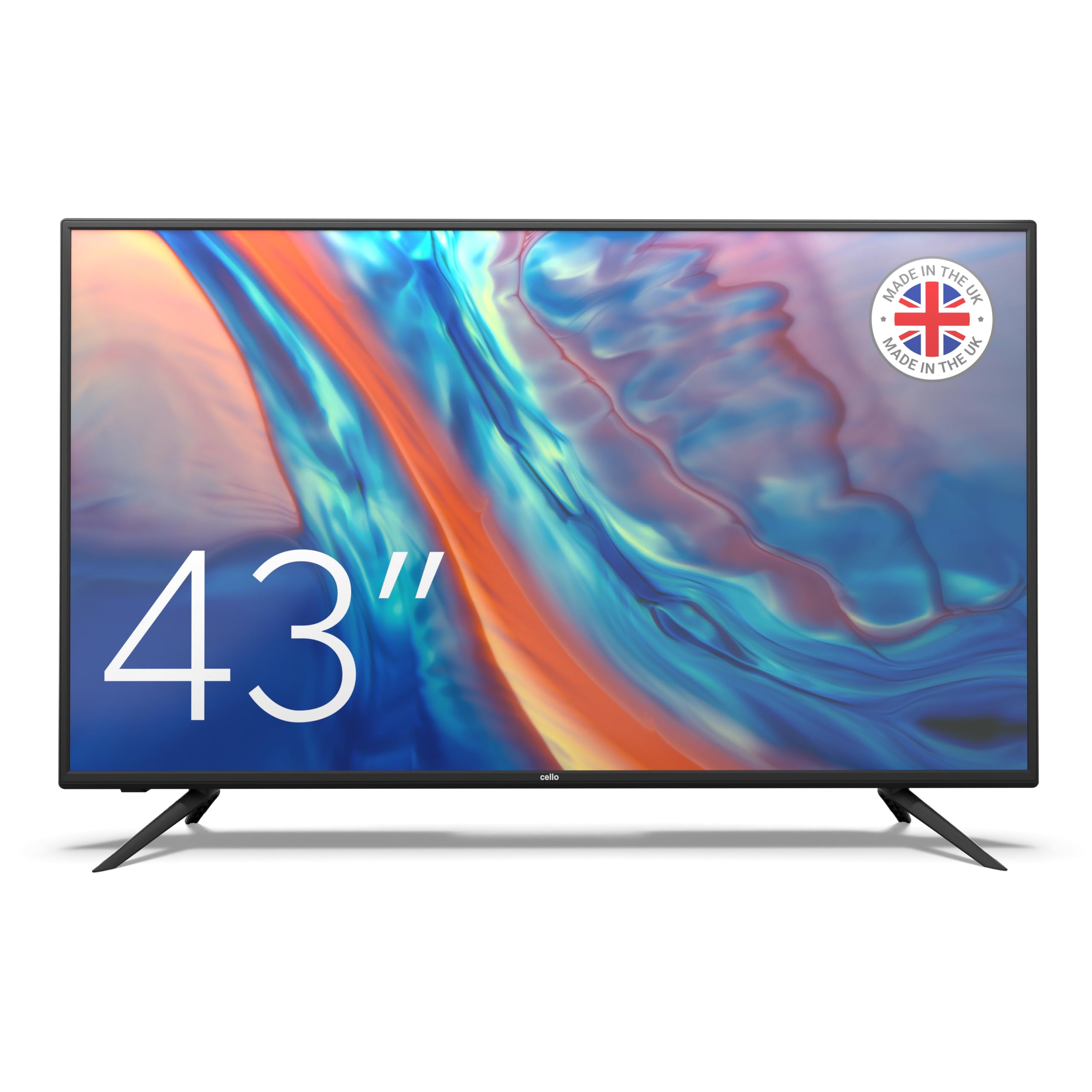 Cello Zbvd02334 43 Inch Full Hd Led Tv With Built-In Freeview Hd 3 X Hdmi Usb 2.0 Uk Made Black 5060750400180
