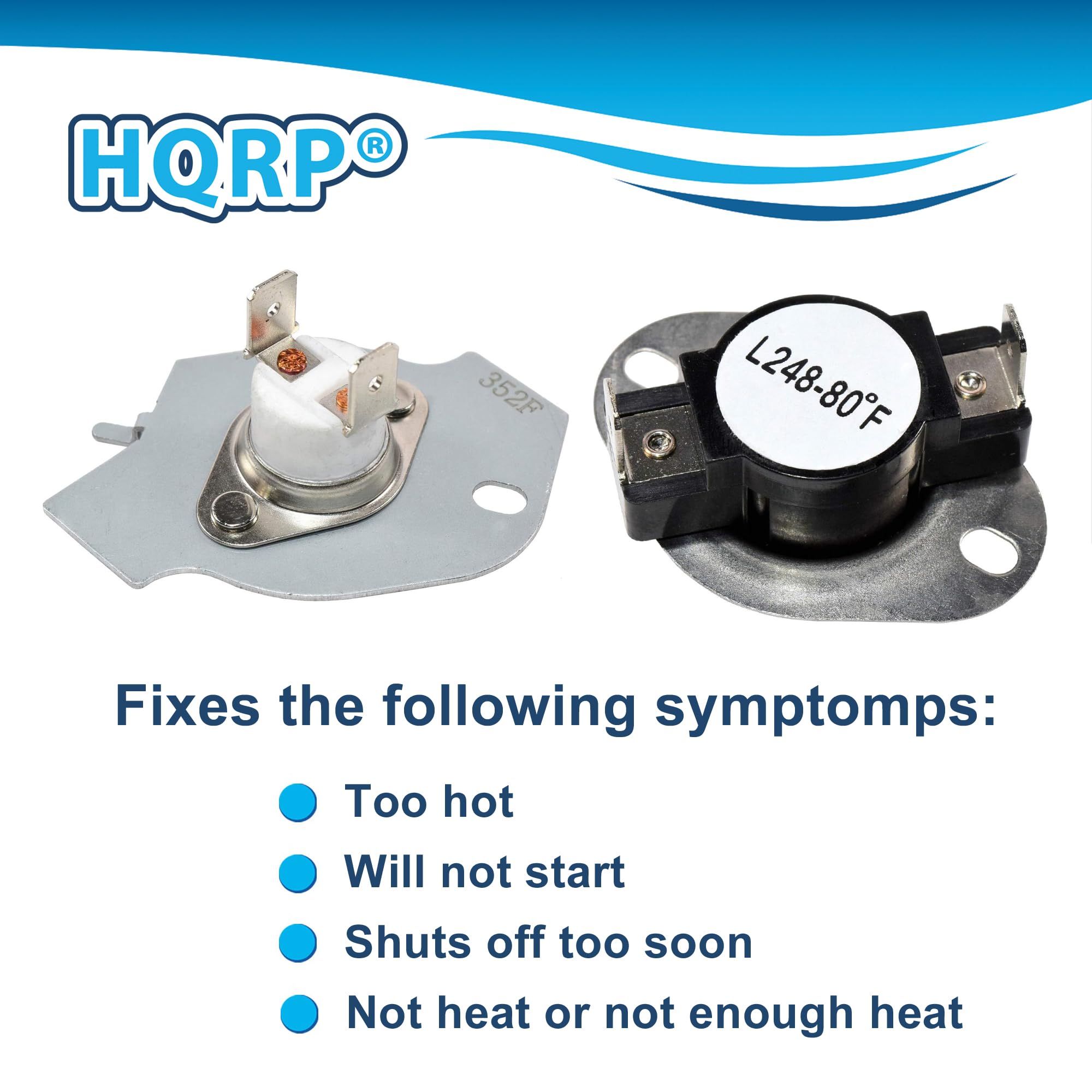 4-Pack Dryer Fuse And Thermostat Kit (Part #279769) For Whirlpool, Kenmore, Maytag Dryers