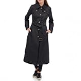 LONDON FOG womens Single Breasted Long Trench Coat With Epaulettes and Belt