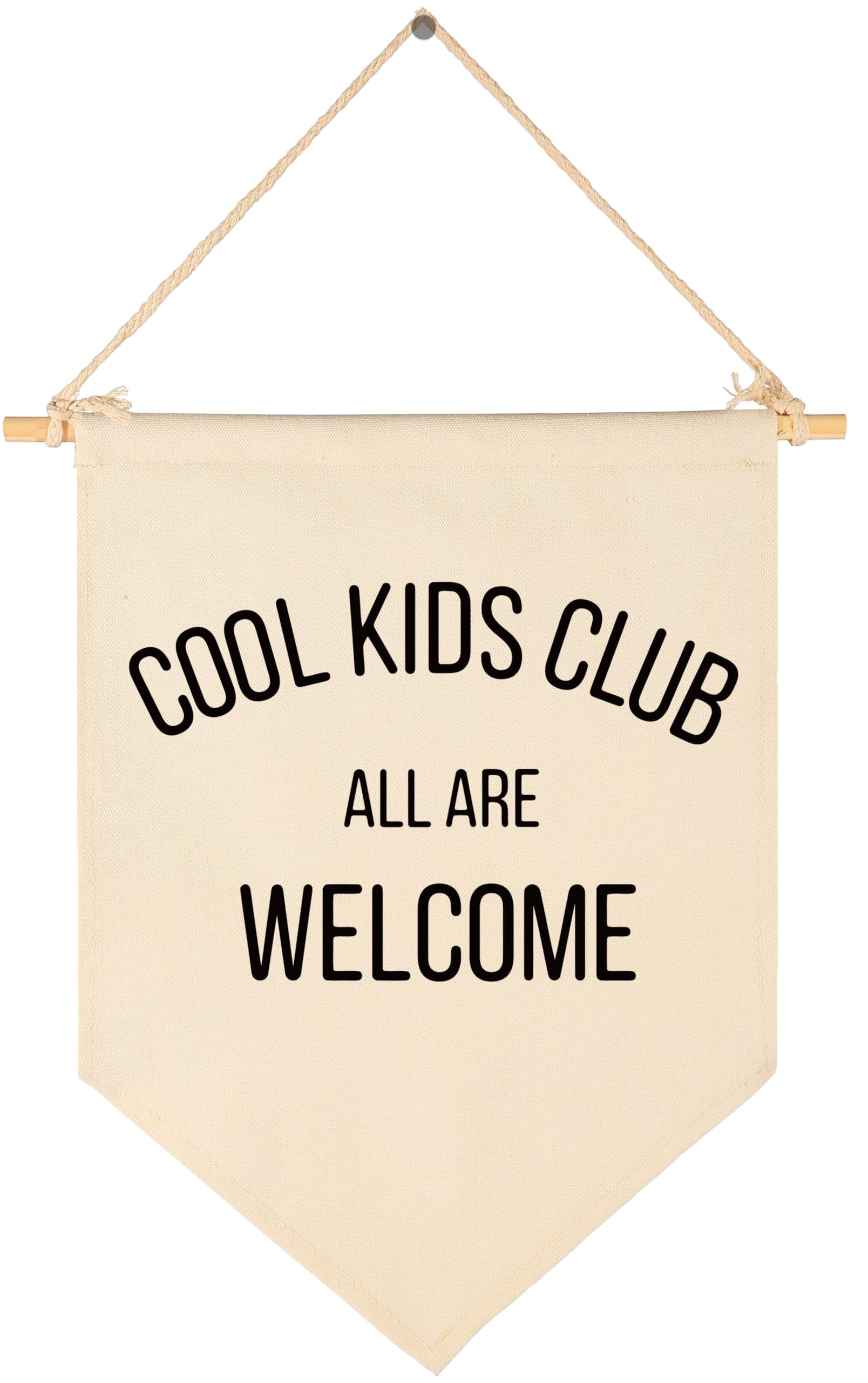 Cool Kids Club All are Welcom Banner for Boys Girls Kids-Canvas Hanging Flag Banner Pennant Wall Decor for Nursery Homeschool Baby Room Playroom Reading Room Bedroom-Baby Present Shower
