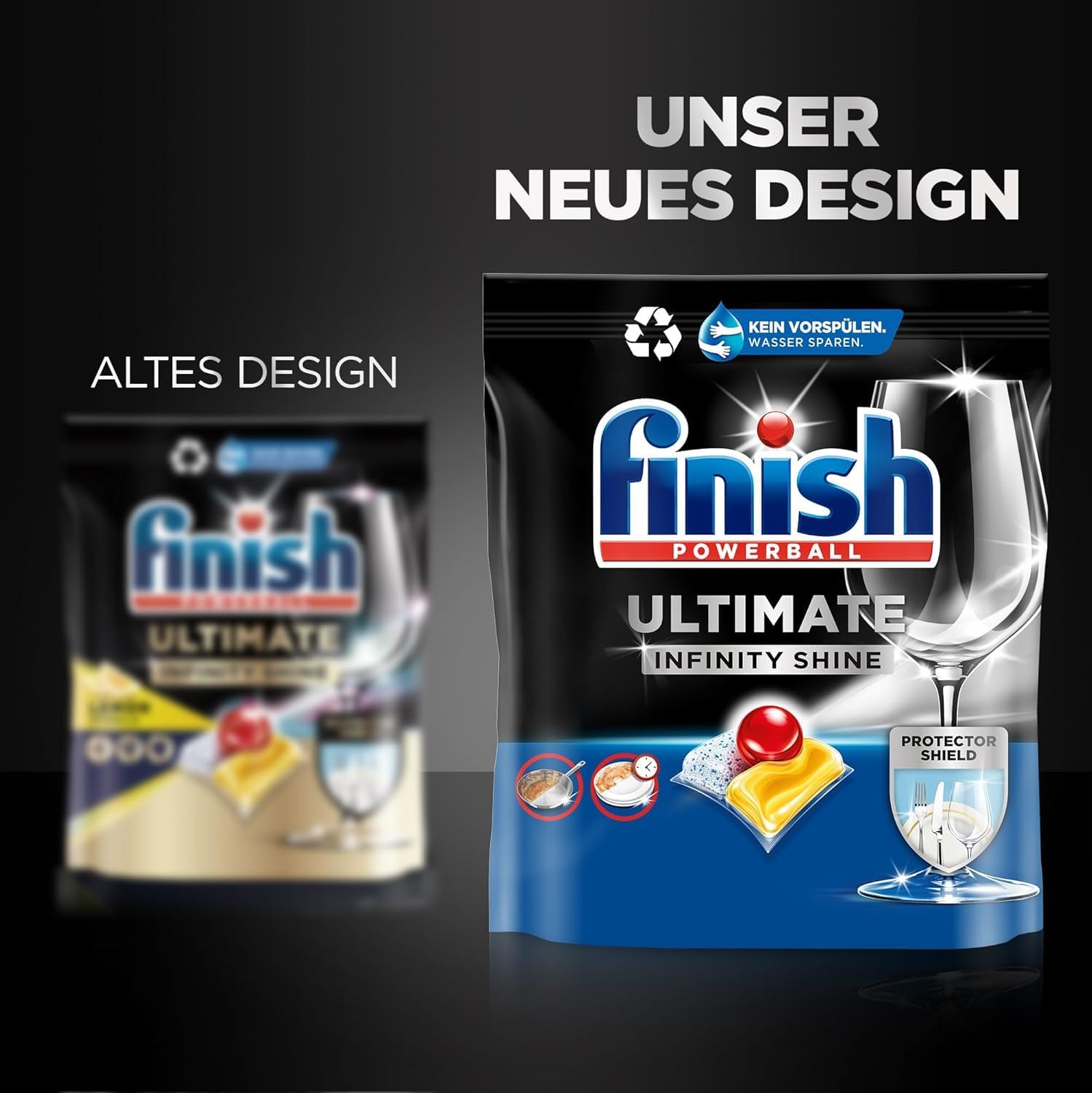 Finish Ultimate Infinity Shine Citrus Spülmaschinentabs – Geschirrspültabs für ultimative Reinigung, Fettlösekraft und Glanz mit Schutzschild – Sparpack mit 240 Tabs (3x80 Stück)
