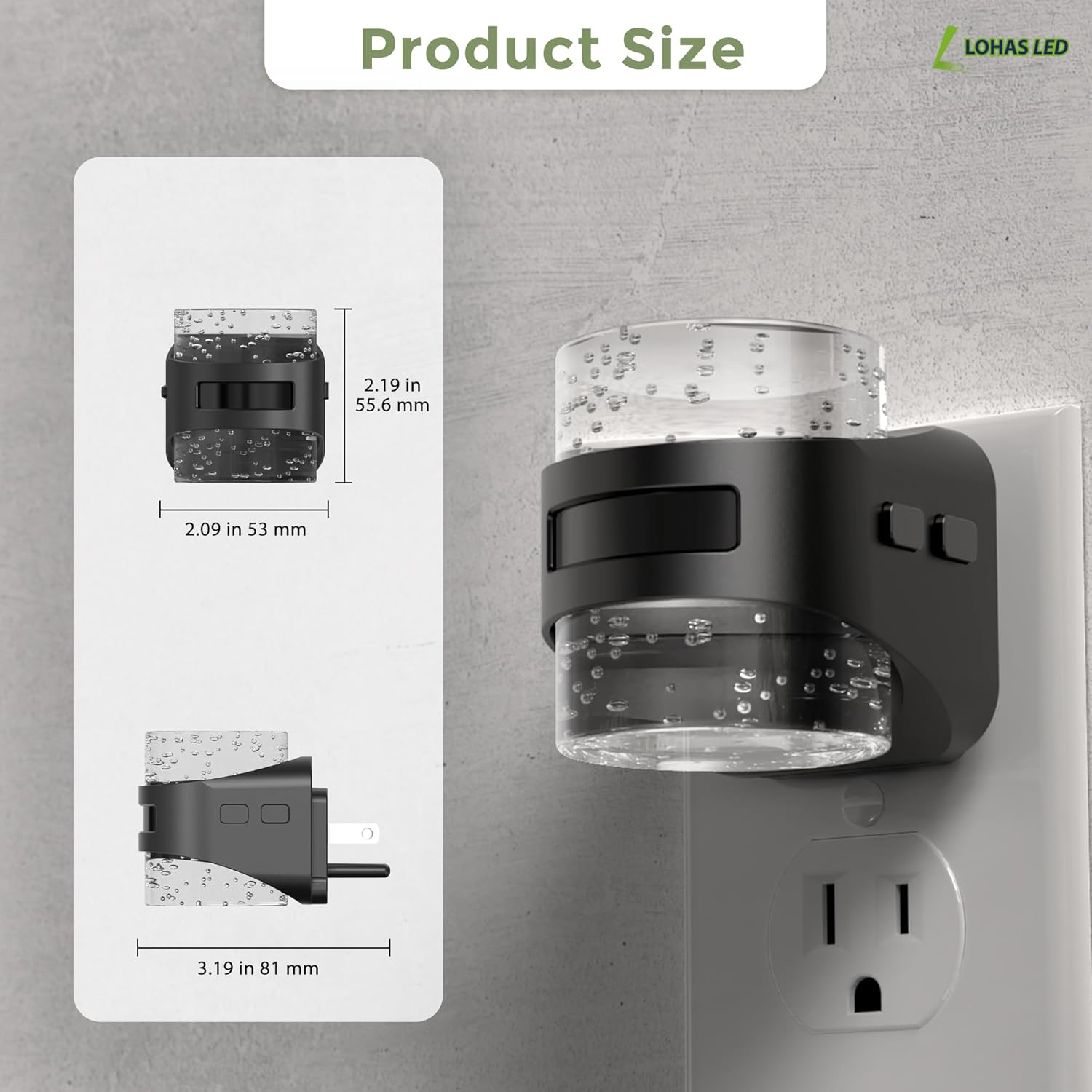 L LOHAS LED Motion Sensor Night Light, Bubble Night Lights Plug into Wall,2 Pack 5CCT Color Temperature Change Night-Light,Dimmable Nightlights with Dusk to Dawn Sensor for Rooms Bathroom Hallway