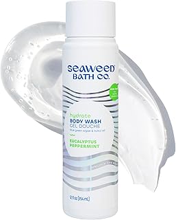 Seaweed Bath Co. Hydrate Body Wash - Eucalyptus Peppermint - Hydrating Lathering Cleanser with Nourishing Natural Ingredients - Vegan, Paraben and Sulfate Free Shower Gel - 12 oz