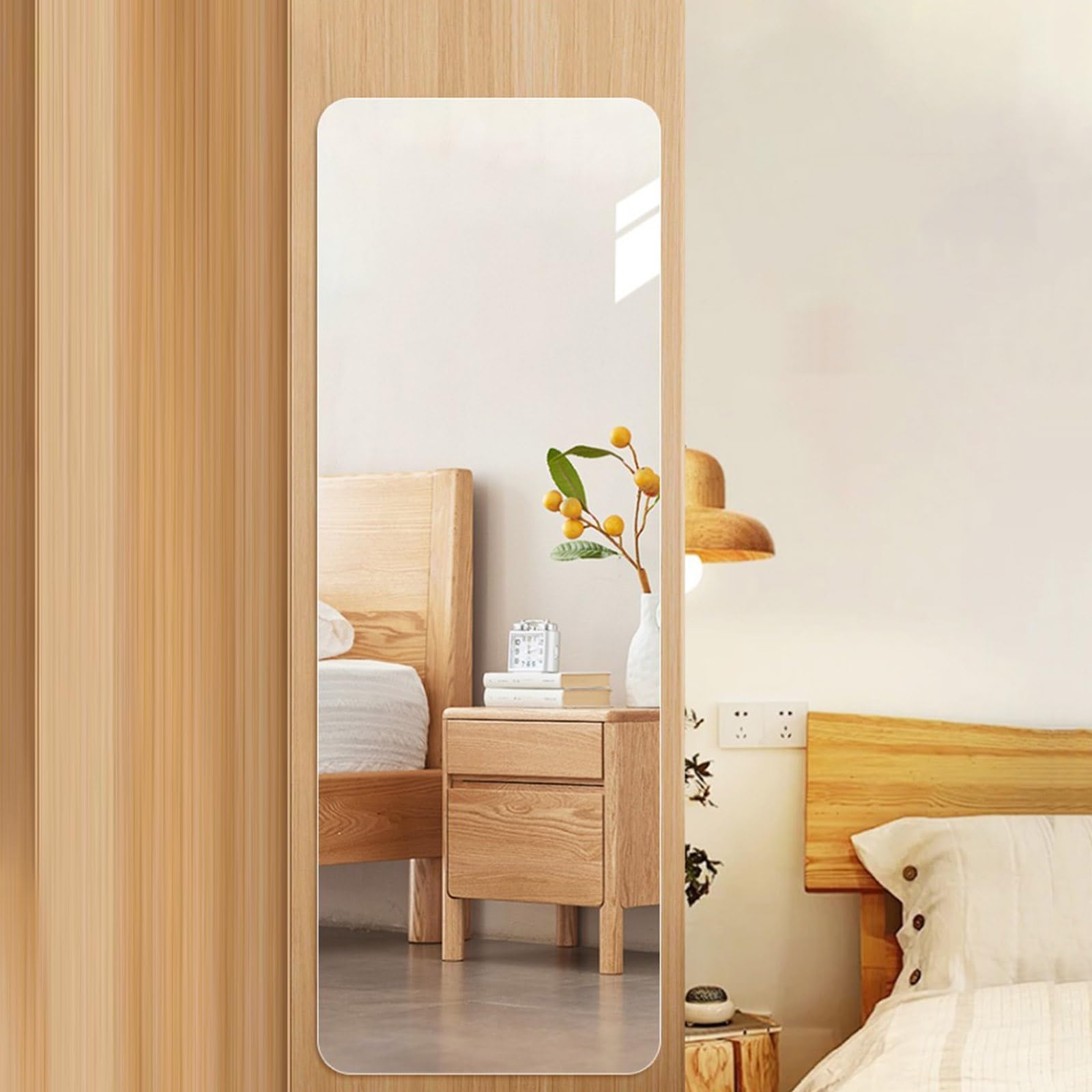 Specchio da parete in acrilico a figura intera, 120 x 40 cm, design elegante, per camera da letto, soggiorno e corridoio, elegante decorazione riflettente per spazi eleganti