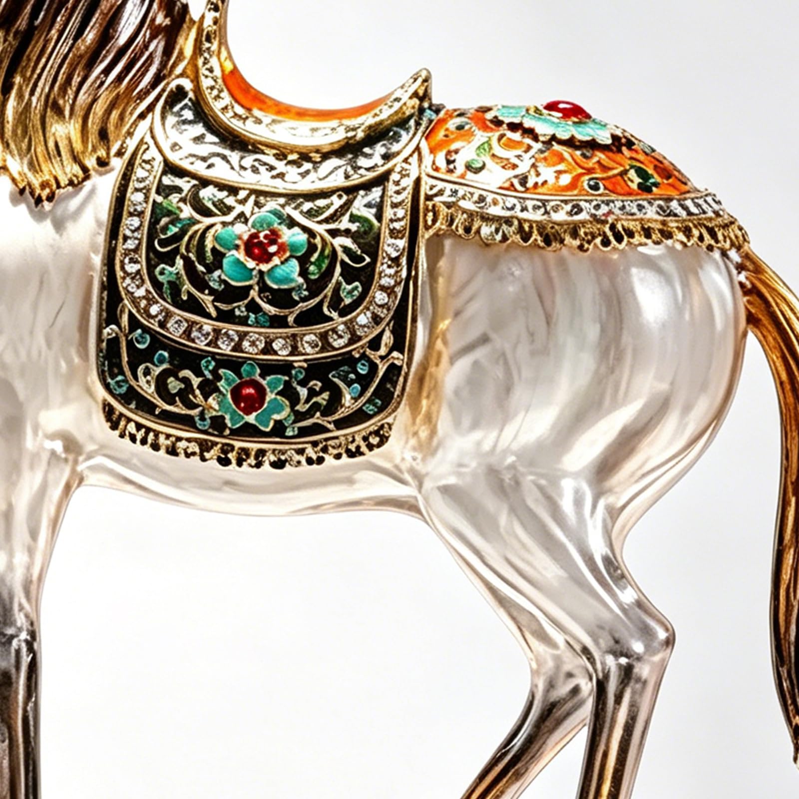 Estatua De Caballo En Cristal Zodiaco 12 Signos, Figura De Caballo Feng Shui Estilo Real, Escultura De Aleación Para Decoración Hogar Oficina, Adorno De Buena Suerte Para Regalo De Estreno De Casa