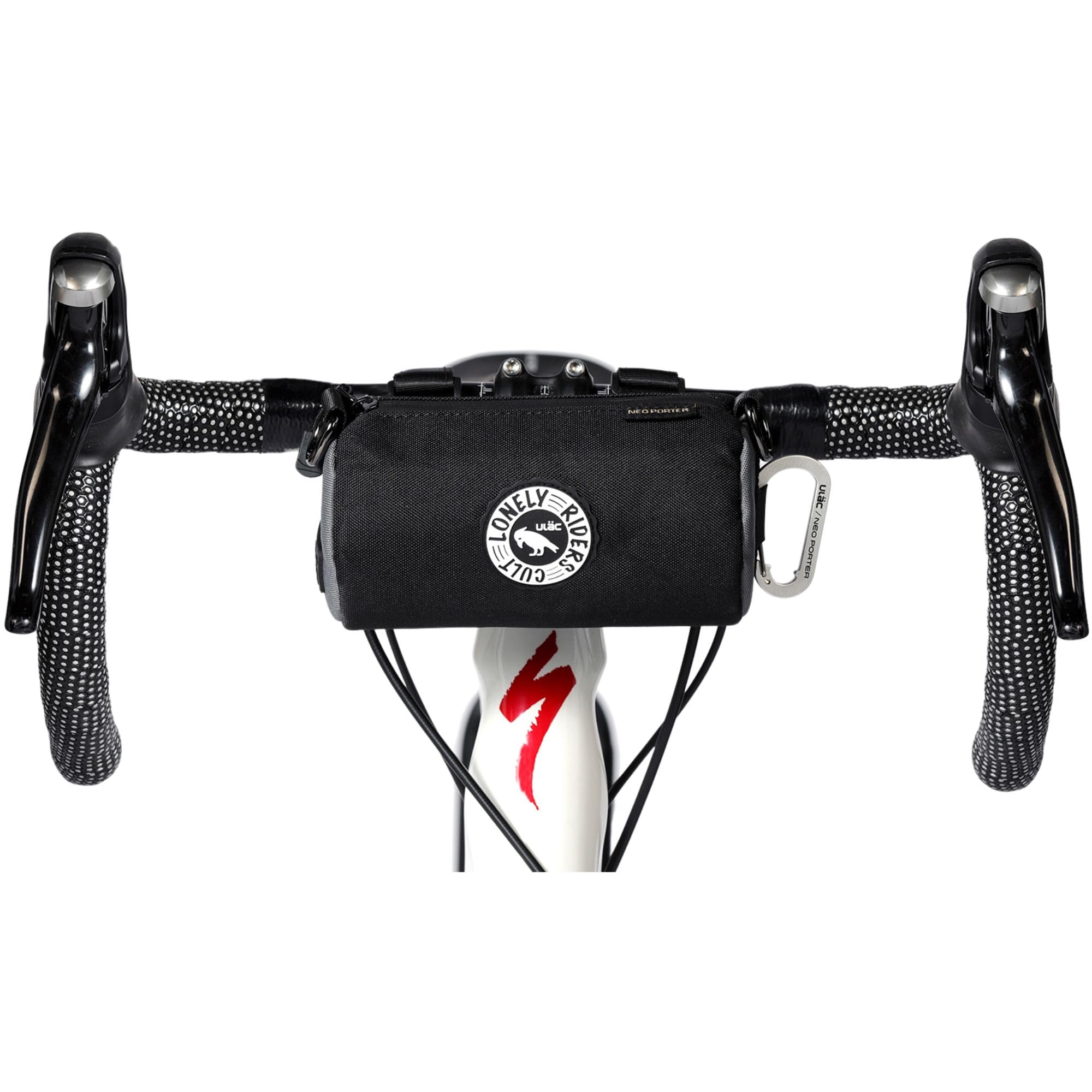 ULAC COURSIER Pulse 1.1L Neo Porter Bike Feed Bag for Handlebar, with Front Eyelet Accommodating Lights and Sunglasses and a Shoulder Strap for Easy Transport(Black-Grey) — image 1