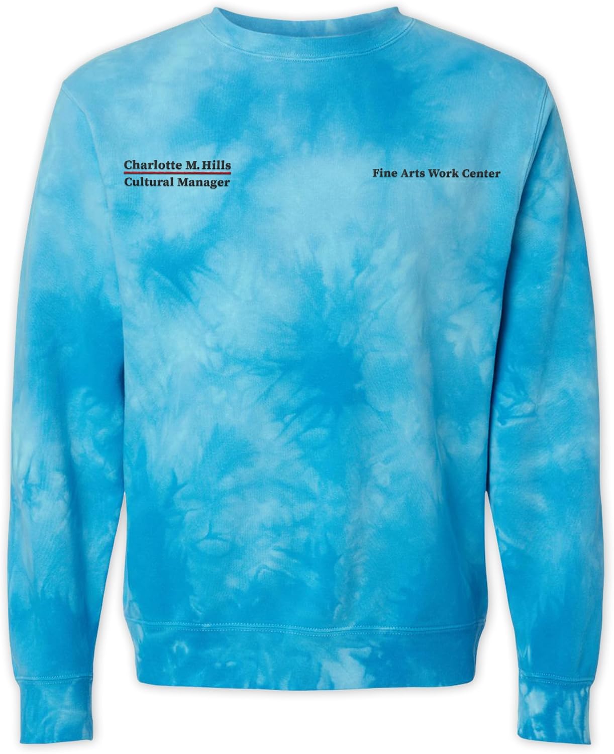 TEEAMORE Personalized Embroidered Tie Dye Sweatshirt Add Your Own Embroidery Text Monogram Unisex Adult Sweatshirts - Image 3