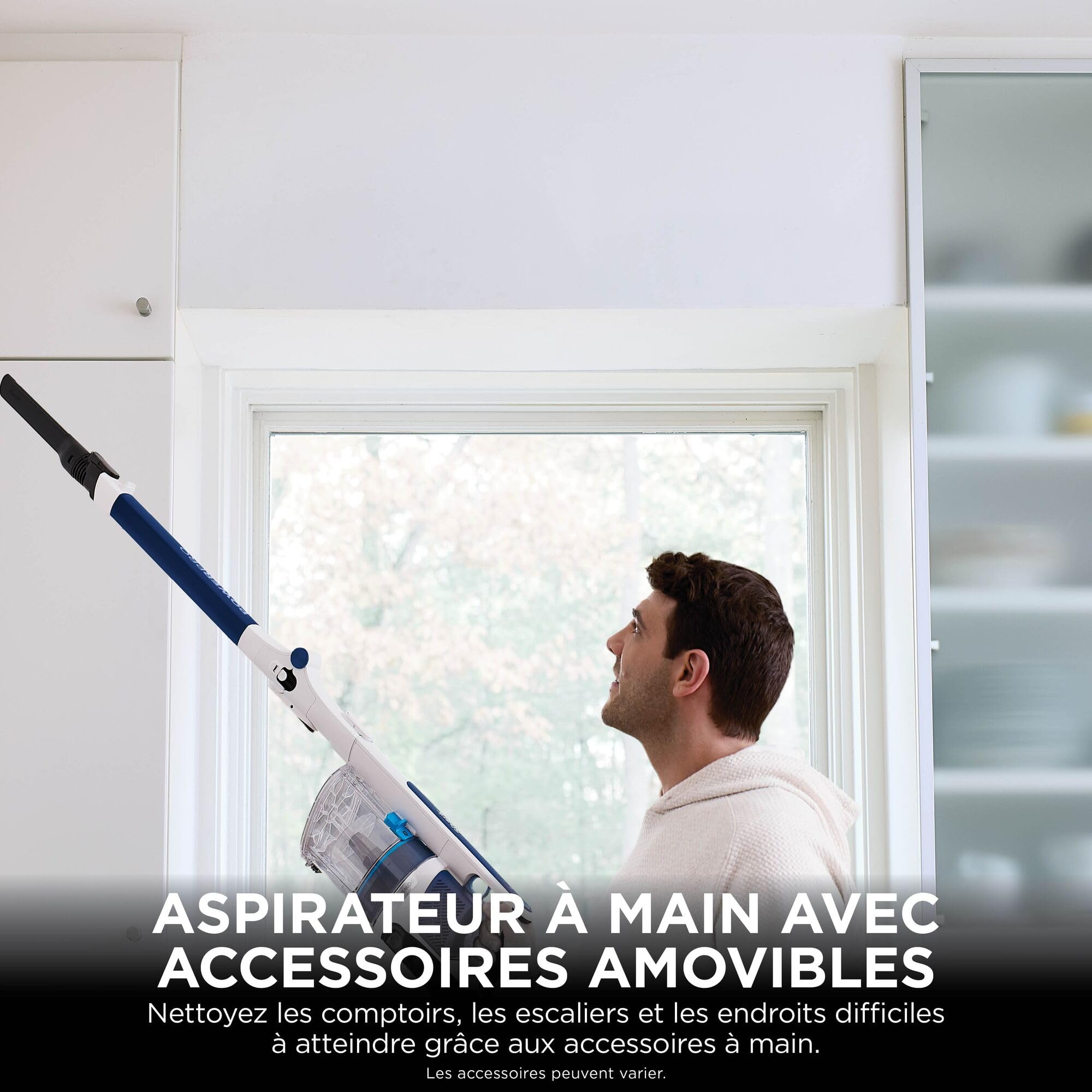 Shark PowerPro Aspirateur sans Fil, Technologie FloorDetect, Anti-emmêlement, Système Anti-allergène, Léger, Flexible, Mode Portatif, 50 Min d’autonomie, Bac à poussière XL, Bleu Métallisé IZ380EU