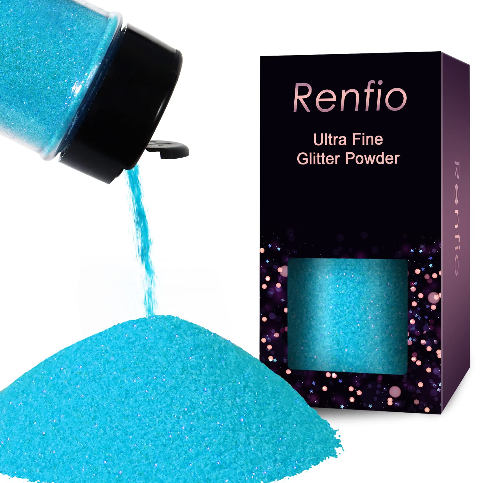 Renfio Iridescent Ultra Fine Glitter Powder Resin Supplies Glitters 1.75 Oz (50g) Flake Crafts Sequins Epoxy Chips Flakes for Tumblers Slime Painting Arts Nail Holiday Decoration - Dream Blue — image 1