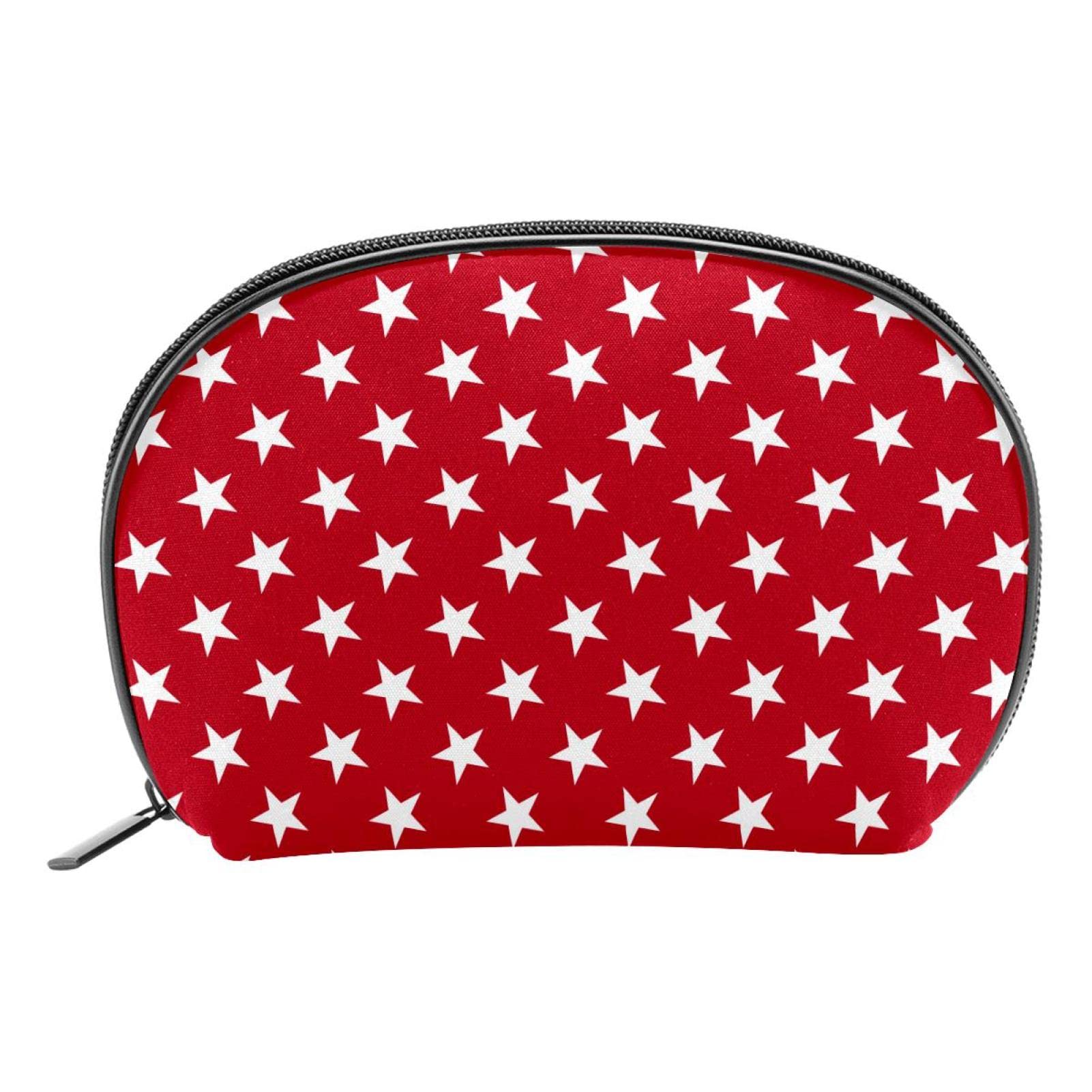 Small Makeup Bag Zipper Pouch Portable Travel Cosmetic Bags Half
