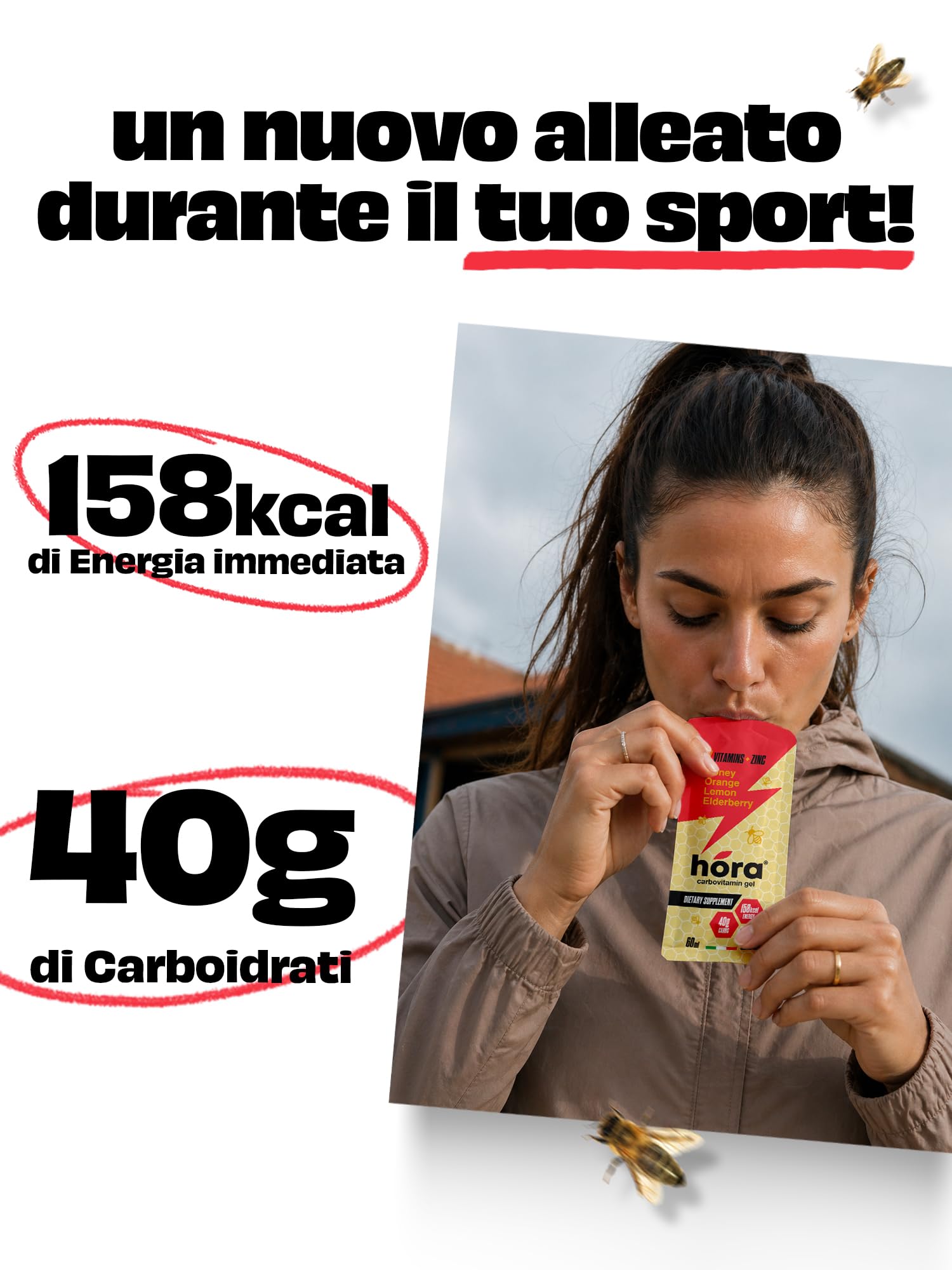 Carbovitamin Gel - Integratore Energetico - Box 24 Bustine da 60ml - Con Carboidrati e Vitamine