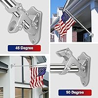 Vista 4 de Soporte para poste de bandera, soporte de poste de bandera para exteriores de casa, soporte de montaje de bandera de metal resistente, soportes
