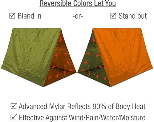 Miniatura 43 de Mantas térmicas de mylar para emergencias, 4 unidades; incluye una manta dorada diseñada para la NASA; perfectas para exteriores, para hacer Verde