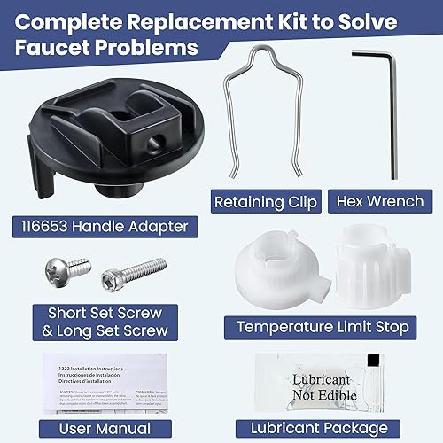 Miniatura 2 de Enhon Kit de adaptador de mango de ducha de repuesto para 116653, compatible con cartucho de válvula de grifo de ducha Moen Posi-Temp, kit de