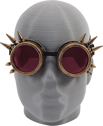 Miniatura 8 de Lelinta Gafas steampunk con lentes de colores y lupa ocular para fiestas rave, gafas de Halloween, festivales, rave