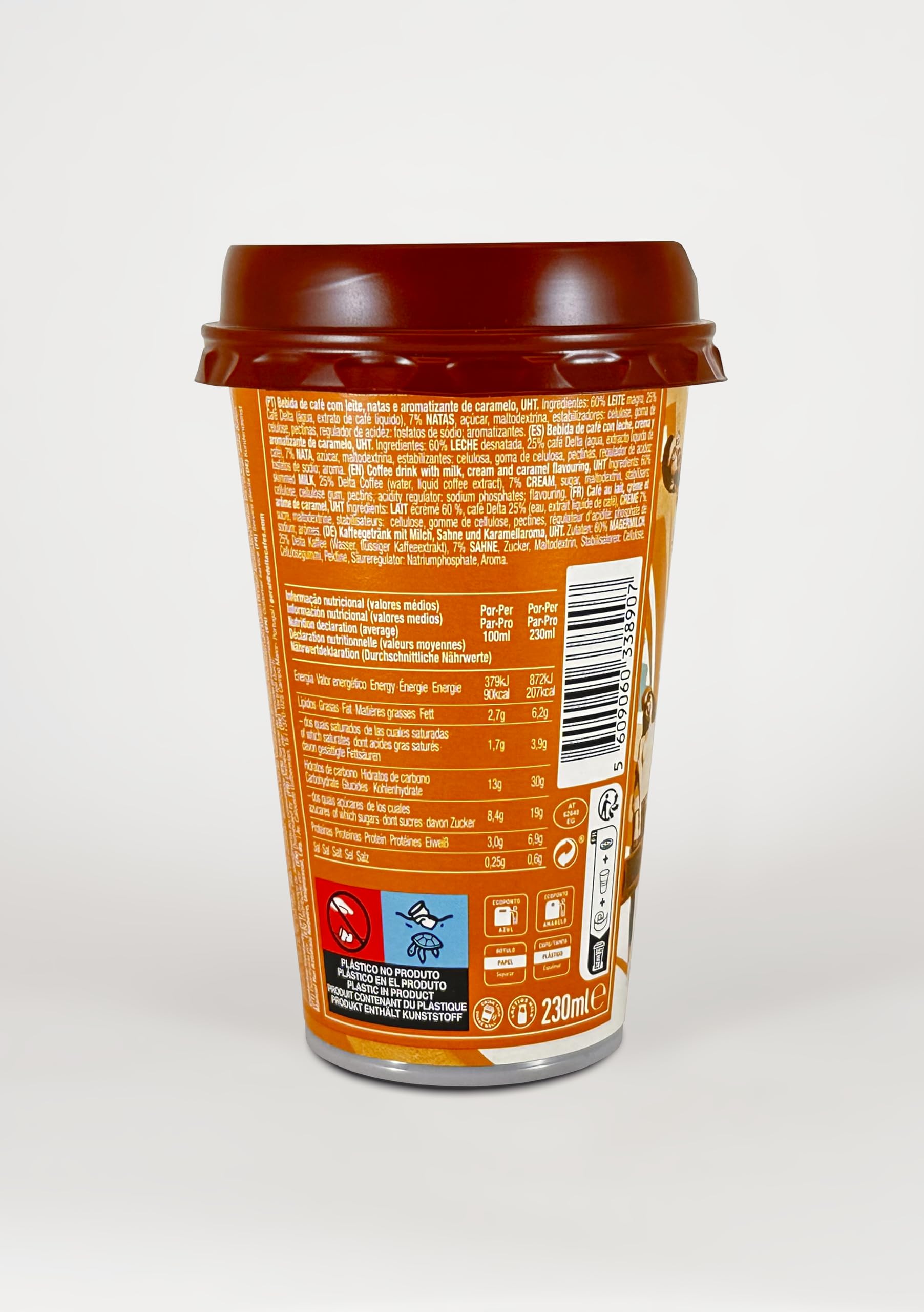 Go Chill - Bebida de Café Lista para Beber - Sabor Caramelo Machiatto - Lista para Llevar - Elaborada a Base de Café y Leche - 230 ml