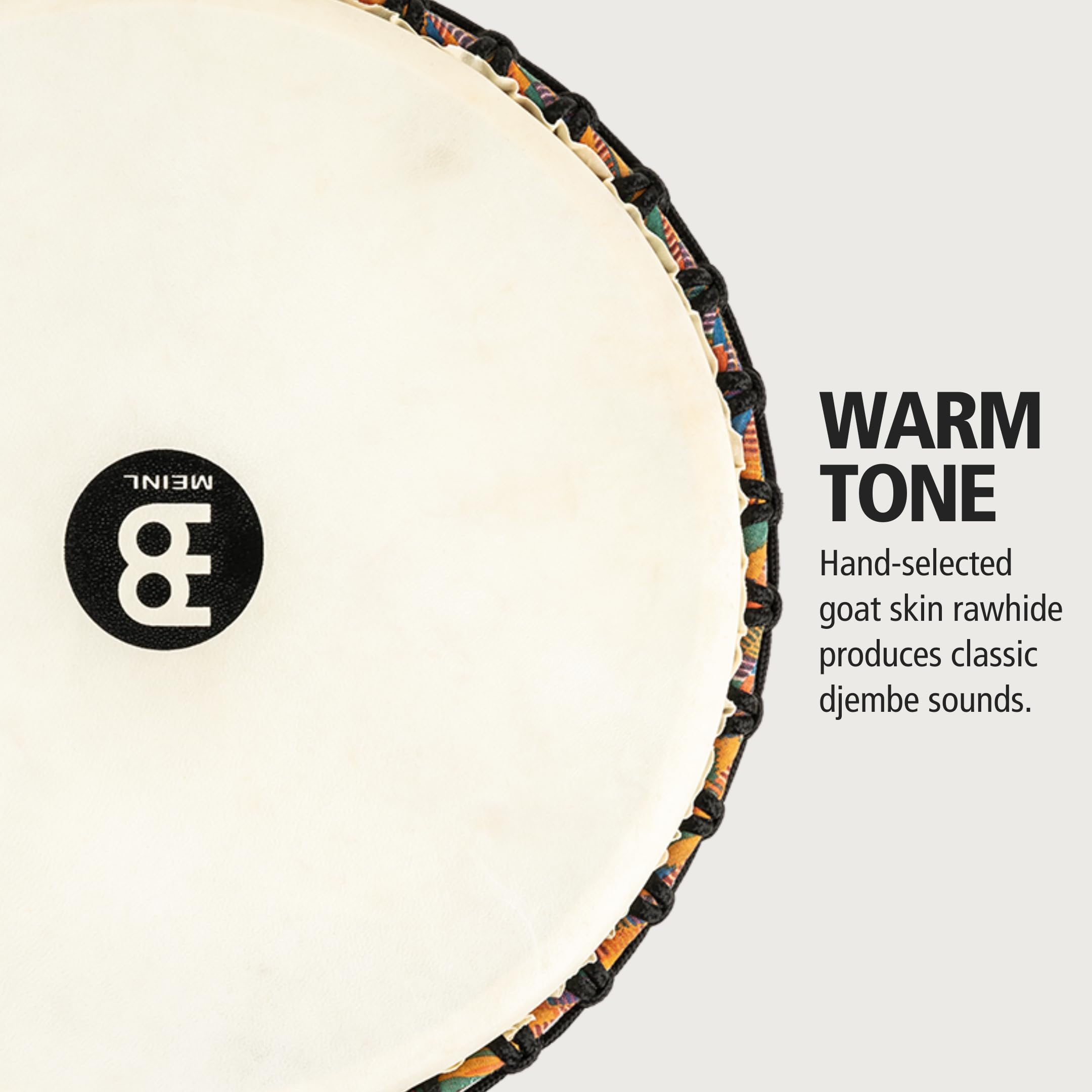 Meinl Percussion Rope Travel Djembe - Sehr große Handtrommel - Mit Ziegenfell - Durchmesser 14 Zoll - Kunststoff, Mehrfarbig (PADJ2-XL-G)