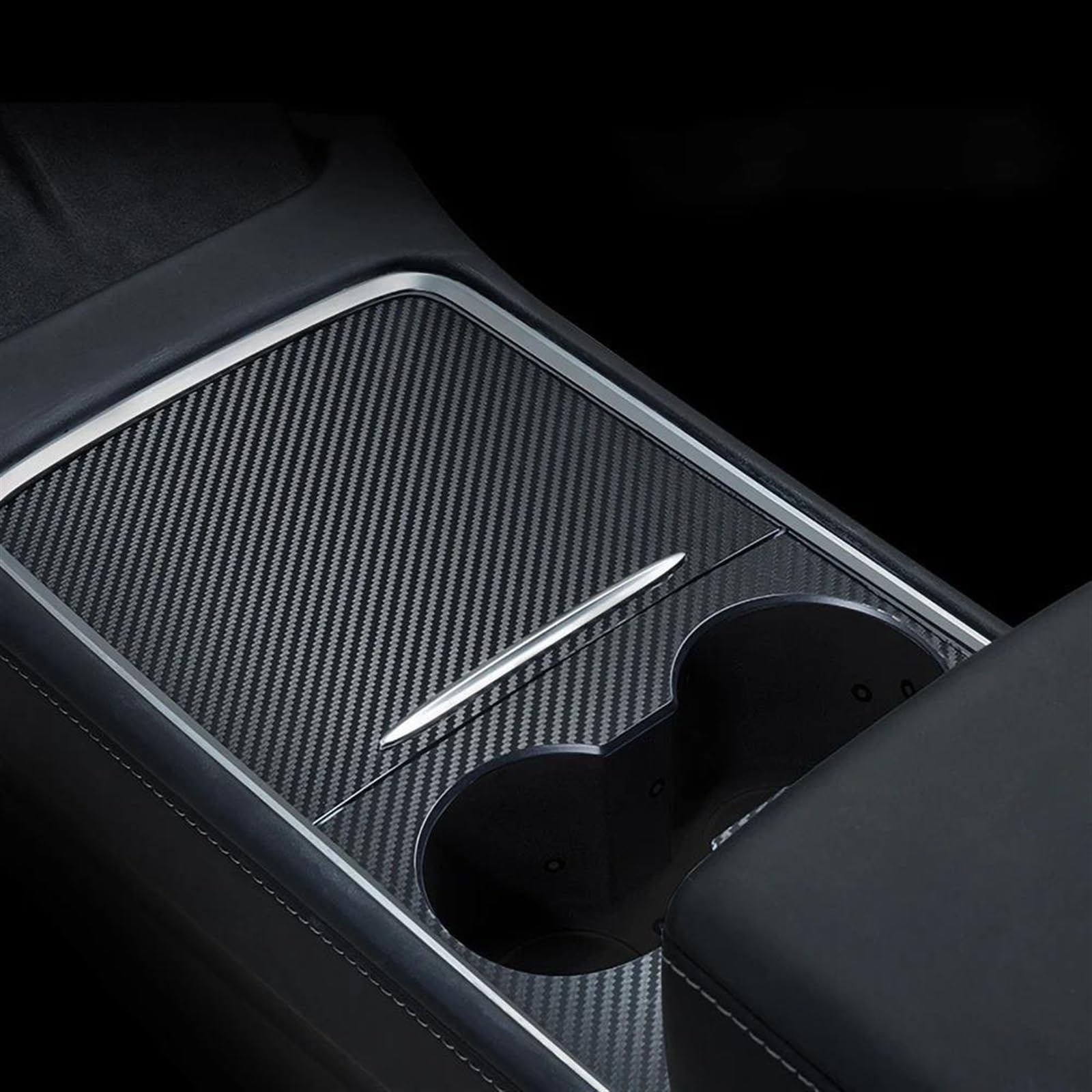 Yeskit Carbon Color Center Console Panel Sticker Carbon Central Control Cover Car Interior Accessories For Tesla Model 3 Y 2021-2023(Carbon Color)