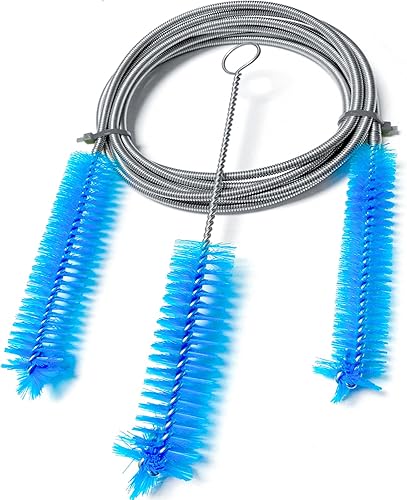 Cepillo de manguera de doble cabezal flexible con resorte de drenaje, diámetro de 0.591 in y 0.748 in, cepillo de limpieza de tubo CPAP, adecuado