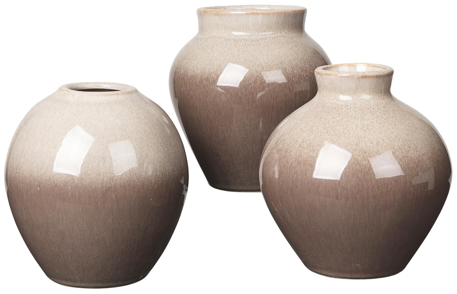 Broste Copenhagen Ingrid Vase Set 3tlg. Keramik Simple Taupe/Brown