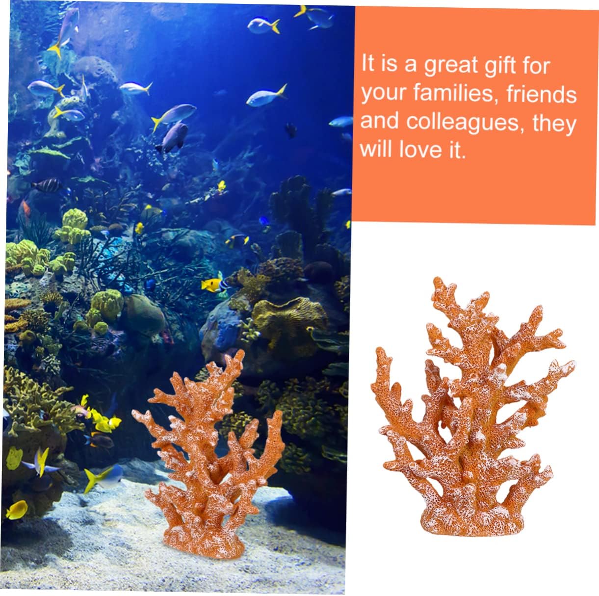 DOITOOL Artificial Coral Resin Ornament for Home Decor Mediterranean Style Coral Landscape for Fish Tanks Desks and Bookcases Collectible Desktop Decoration