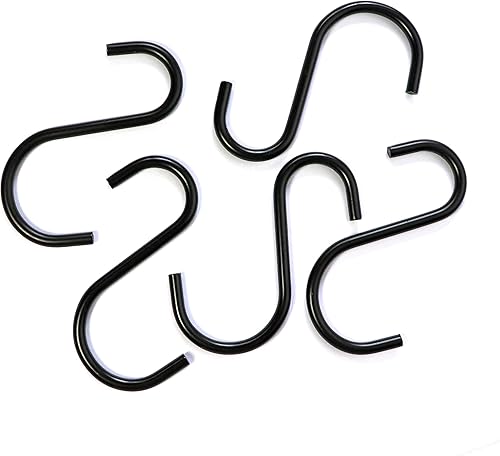 Miniatura 5 de Millennial Essentials Ganchos en forma de S de metal resistentes ganchos negros para colgar de 2.75 pulgadas para utensilios de cocina, ollas,