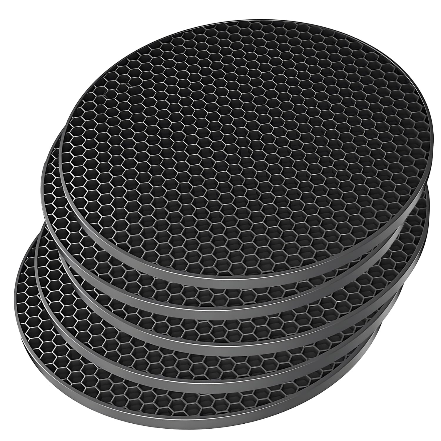 TENOC Silicone Non-Slip, Heat Resistant & Water-Trapping Trivet Mats for Water Glasses & Teacup & Coffee Cup & Dishes & Cookware, Multipurpose Kitchen