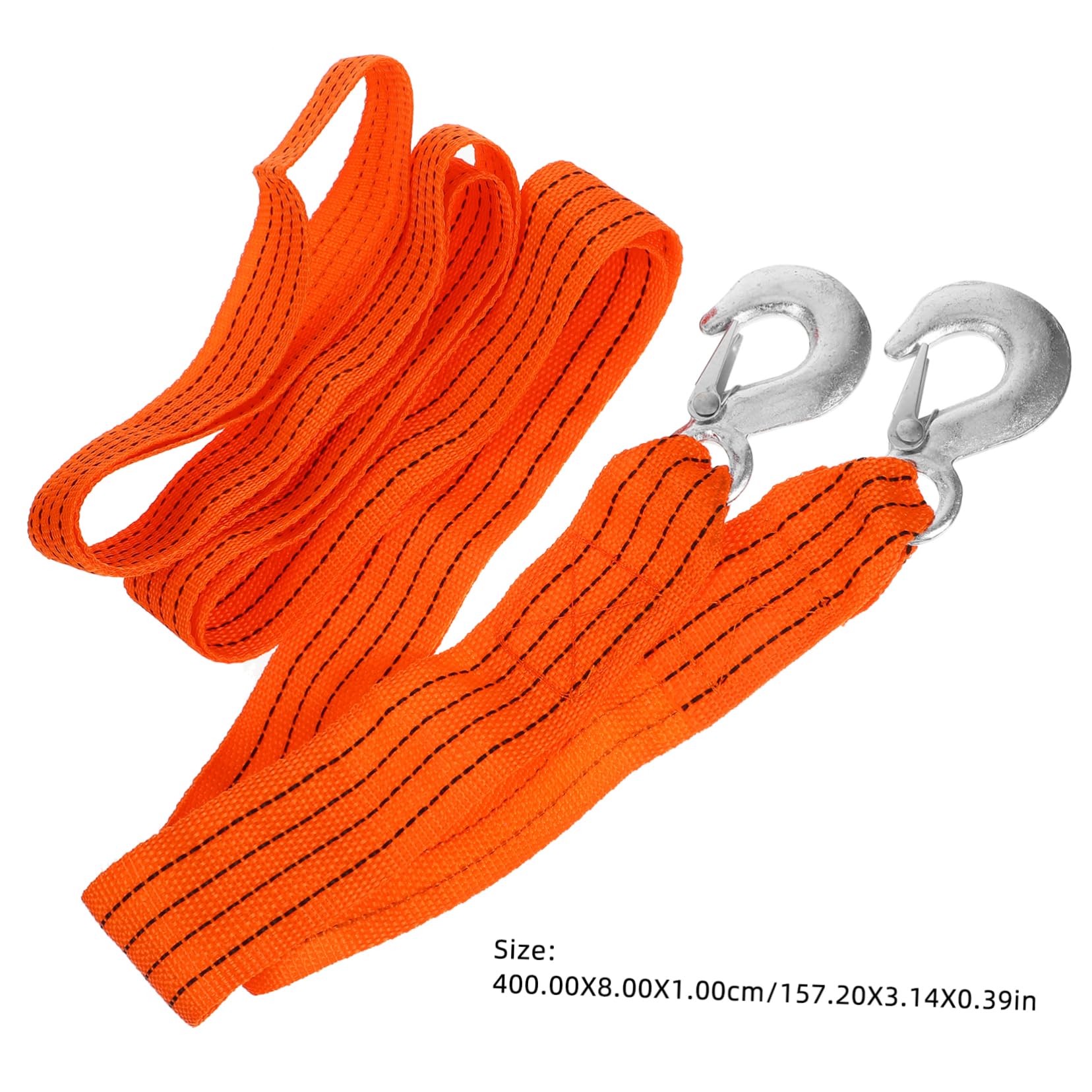 Cabilock Heavy Duty Tow Strap with Hooks Fluorescent Self Tow Rope for Trailers and Vehicles Capacity Lightweight and Durable for and Enhanced Visibility