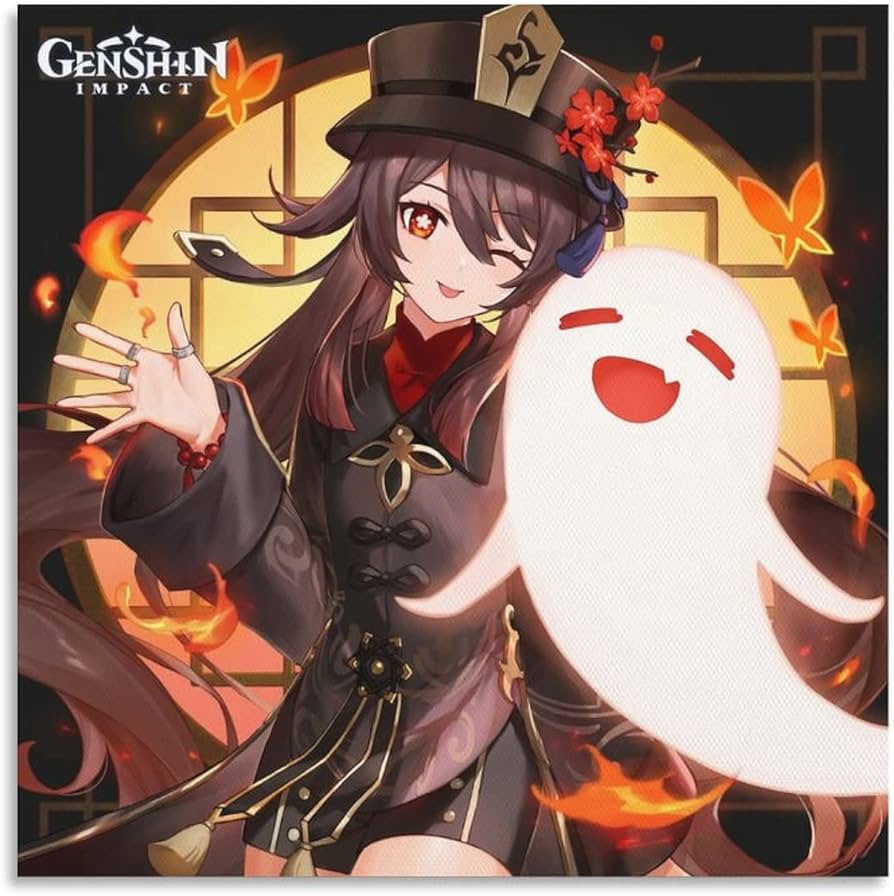 Amazon.co.jp: 原神フータオ(胡桃)イラストポスターキャンバスポスター