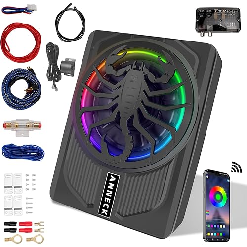 1600W Upgraded 10" Ultra-Slim Active Under Seat Car Subwoofer Built-in Amplifier