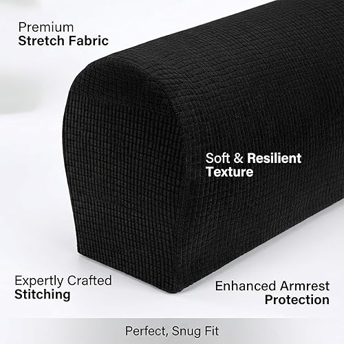 Miniatura 7 de Fundas elásticas para reposabrazos para sofá, fundas de sofá reclinable, protector de muebles antideslizante para perros, gatos y niños, suaves,