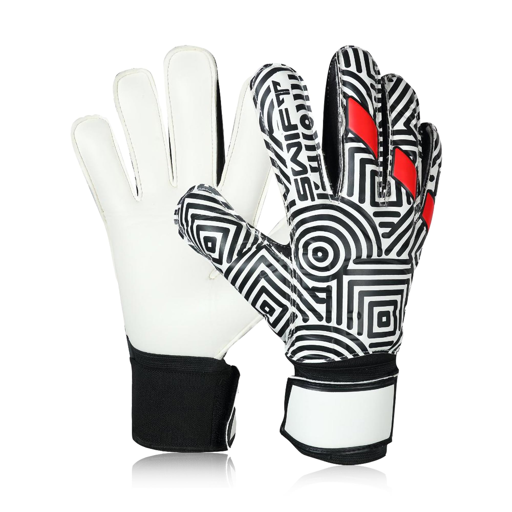 Swift Wear Goalkeeper Gloves Premium Grip, Goalkeeper Gloves Kids, Youth & Adult, Football gloves with Finger Support, goalie gloves, Goalkeeping gloves Size 4/5/6/7/8/9/10 (White Lining, 4)