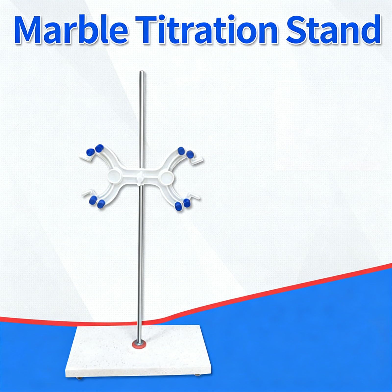 Supporto per burette in marmo con morsetto a farfalla